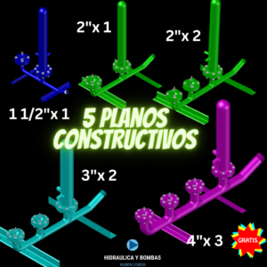 Planos constructivos BOMBAS DE ARIETE TODAS LAS MEDIDAS (5 modelos)